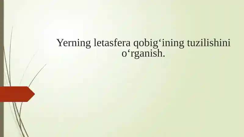 Yer yuzasi qobigʻining tuzilishini oʻrganish