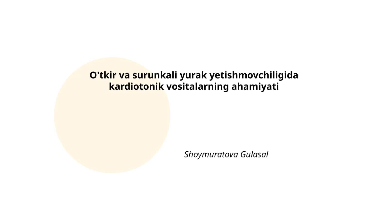 Kardiotonik vositalarning ahamiyati 1