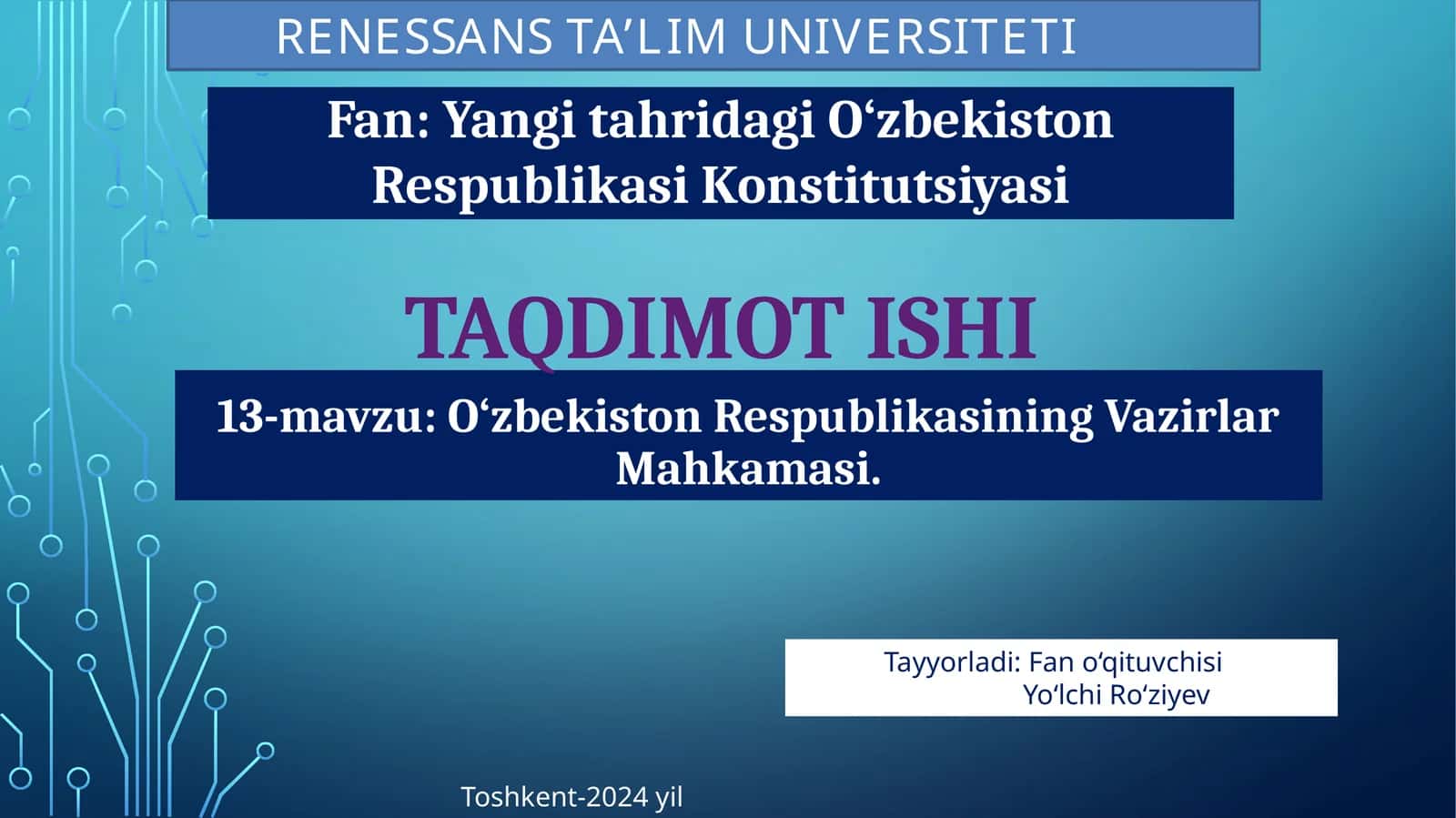 O‘zbekiston Respublikasining Vazirlar Mahkamasi 1
