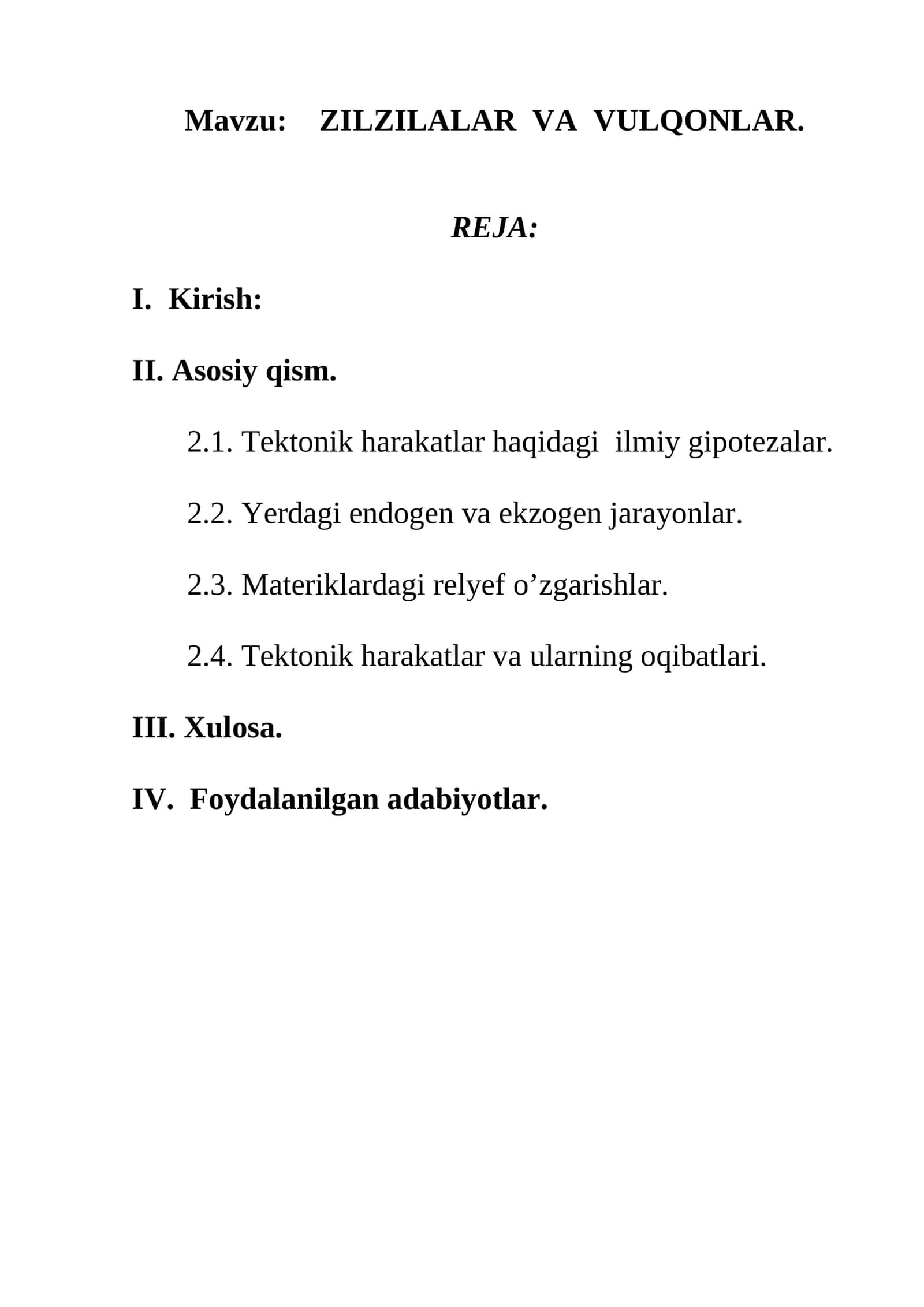 ZILZILALAR VA VULQONLAR 1