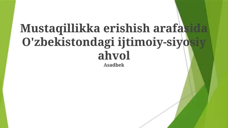 Iqtisodiy va ijtimoiy siyosatlar 1