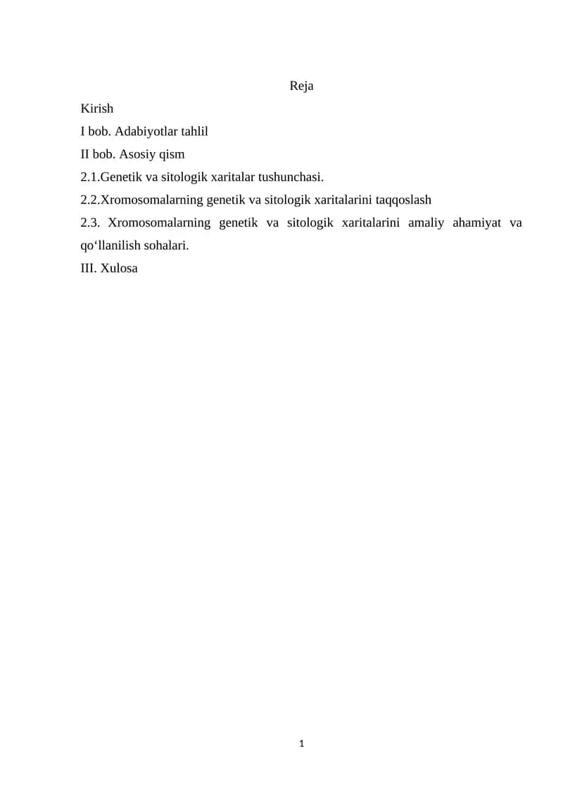 xromasomalarning genetik va sitologik xaritalari 1