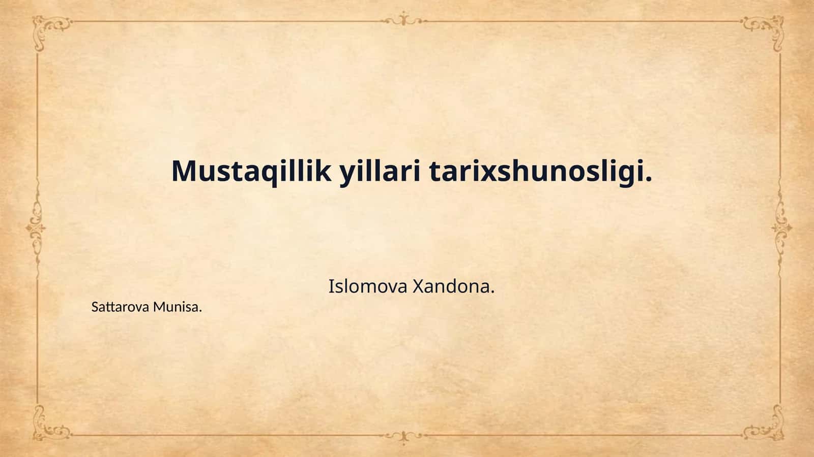 Mustaqillik yillari tarixshunosligi. 1
