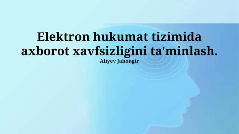 Elektron Hukumat Tizimida Axborot Xavfsizligini Ta'minlash 1