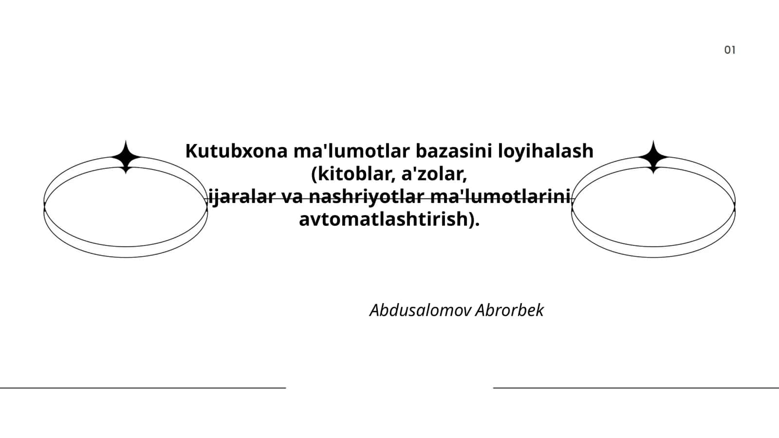 Kutubxona ma'lumotlar bazasini loyihalash 1