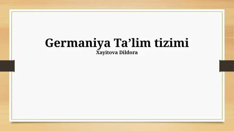 Germaniya Taʼlim tizimi 1