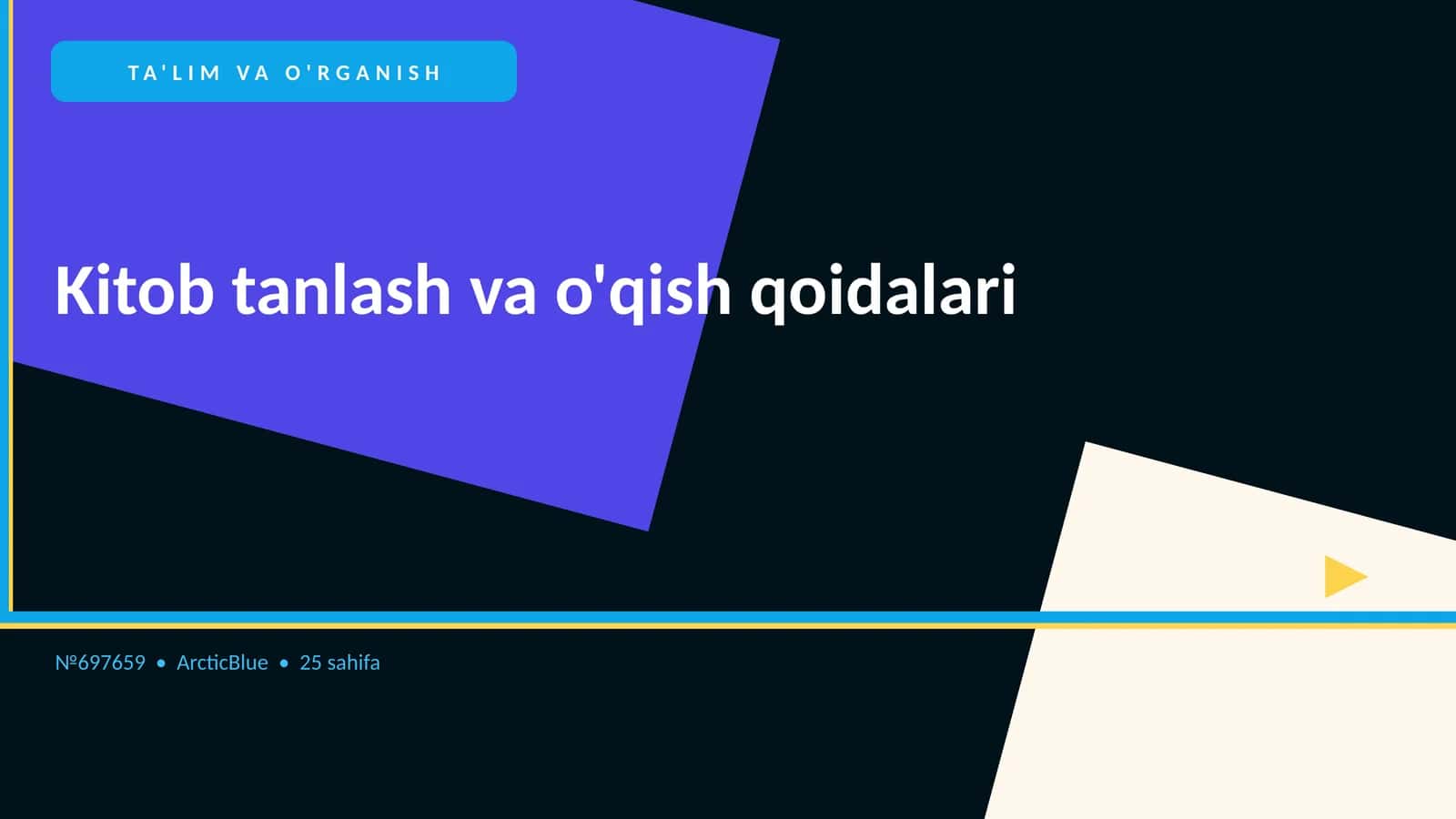 Kitob tanlash va o'qish qoidalari 1