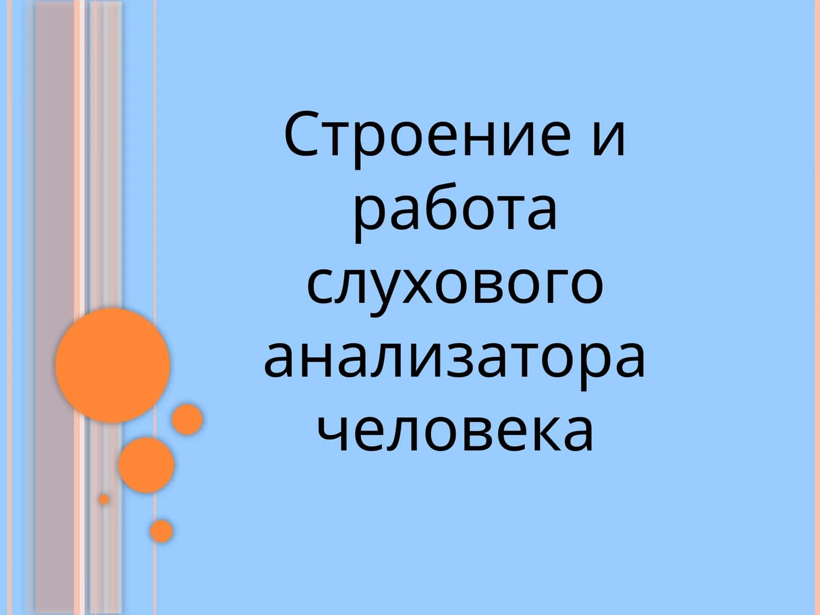 Строение и работа слухового анализатора человека 1