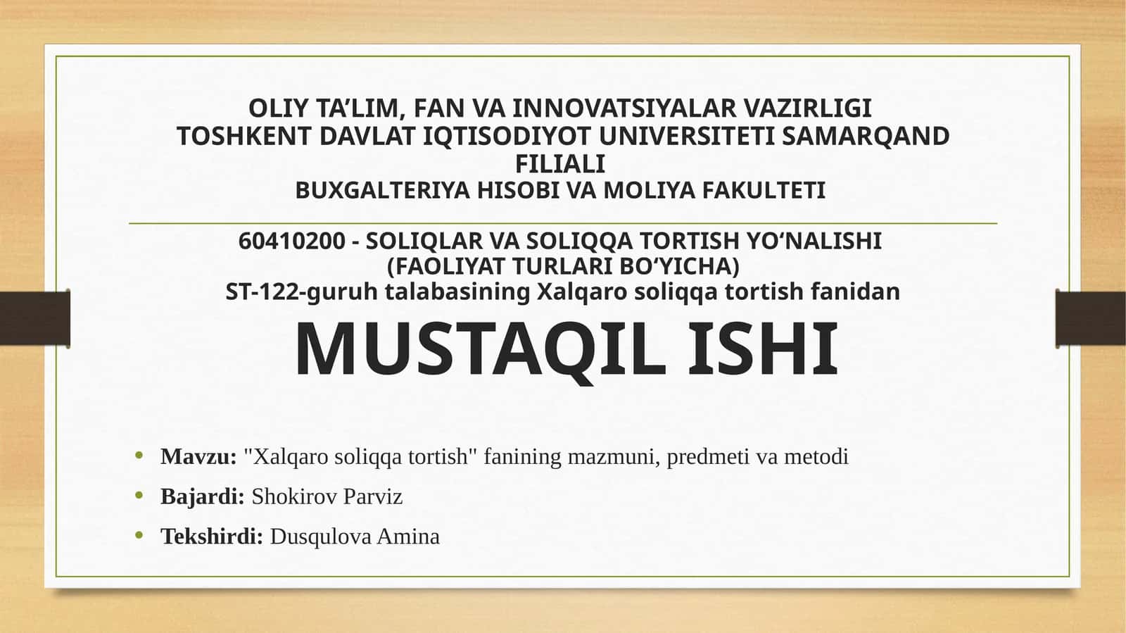 Xalqaro soliqqa tortish 1