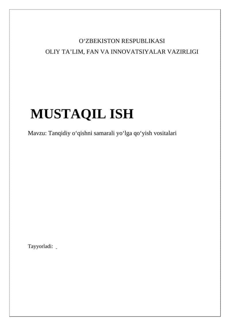 Tanqidiy oʻqishni samarali yoʻlga qoʻyish vositalari 1