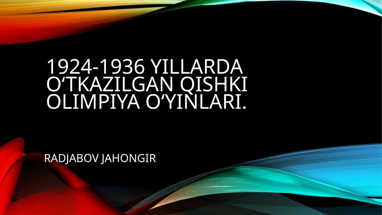 1924-1936 yillarda o‘tkazilgan qishki Olimpiya o‘yinlari 1