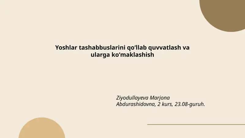 Ta'lim va malaka oshirish imkoniyatlari 1
