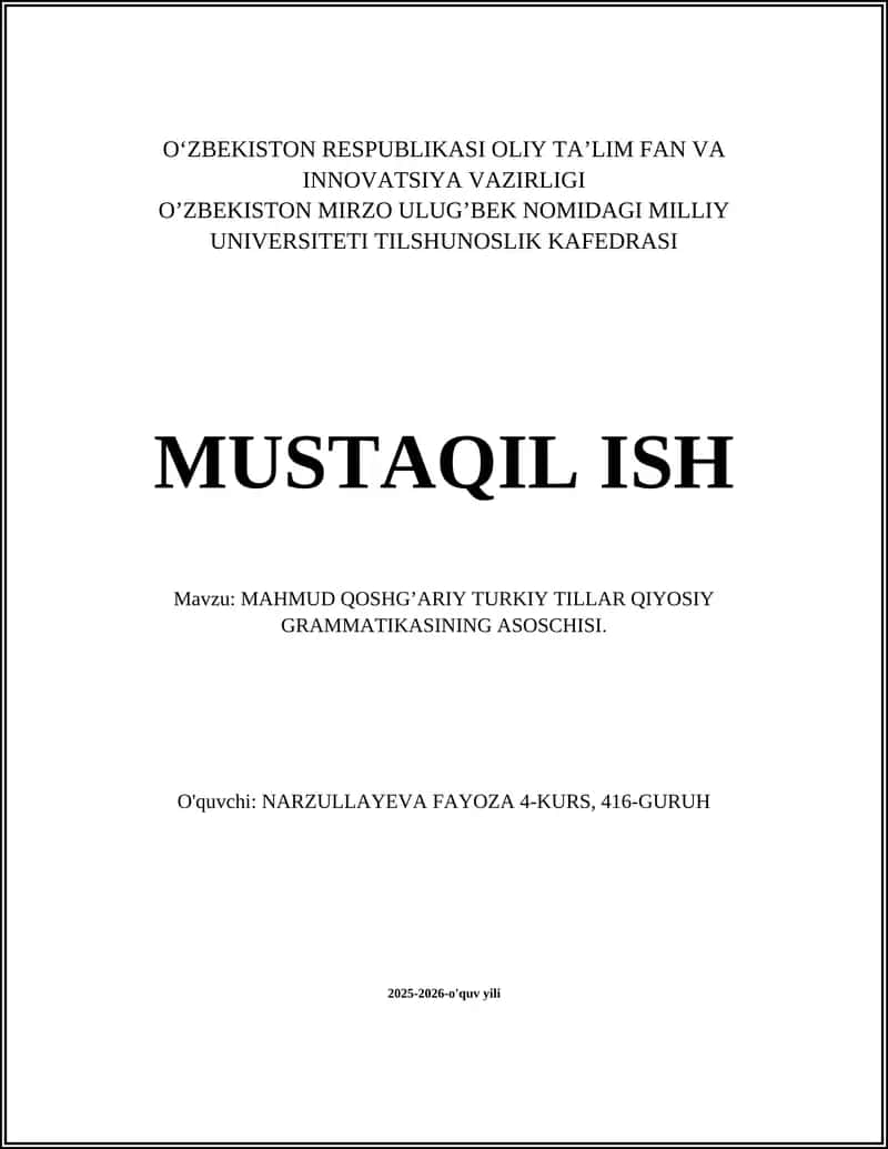 Mahmud Qoshg’ariy Turk tillari grammatikasi 1