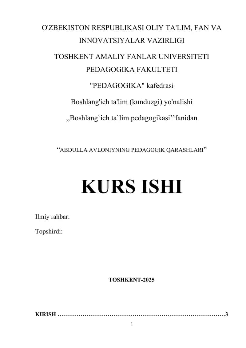 Abdulla Avloniynining Pedagogik Qarashlari 1