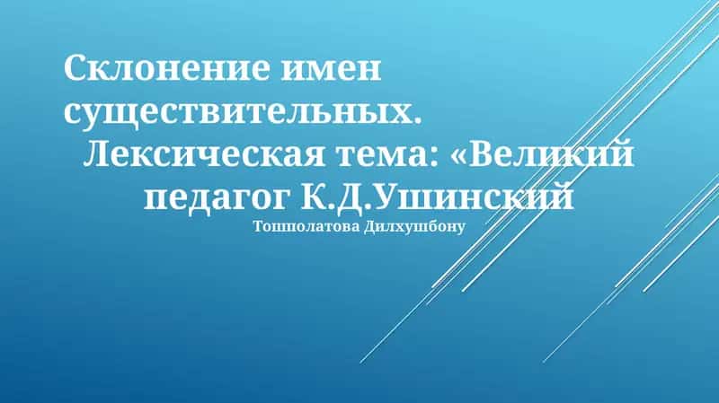 Склонение имен существительных 1