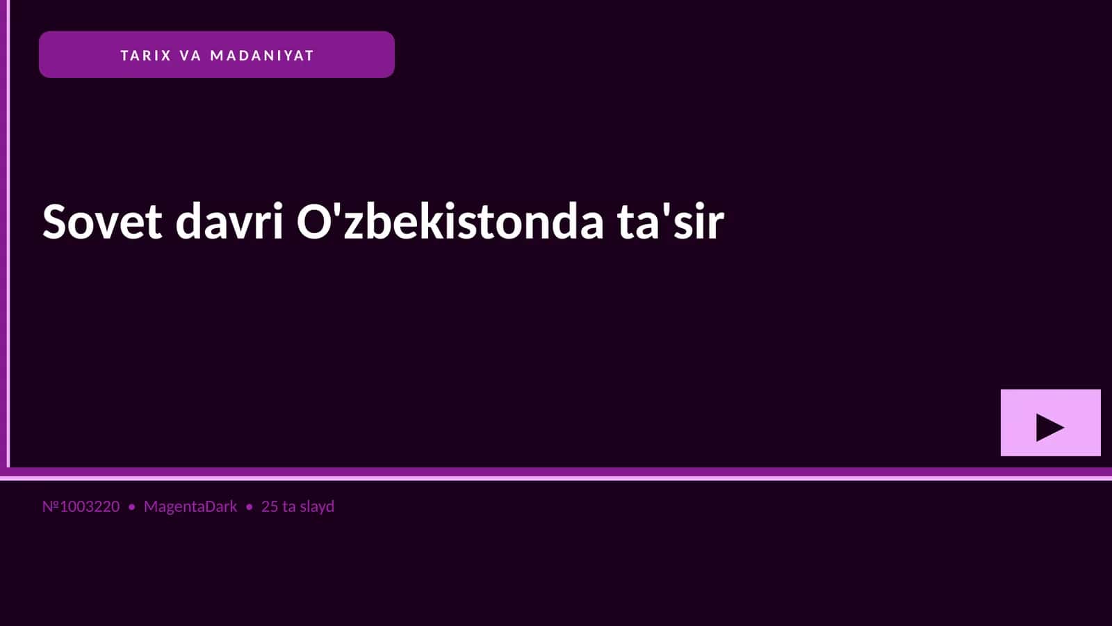 Sovet davri O'zbekistonda ta'sir 1