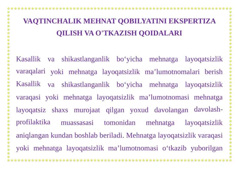 Mehnatga Layoqatsizlik Ekspertizasi 1