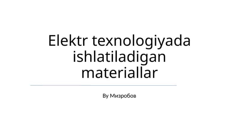 Yarimo'tkazgichlar 1