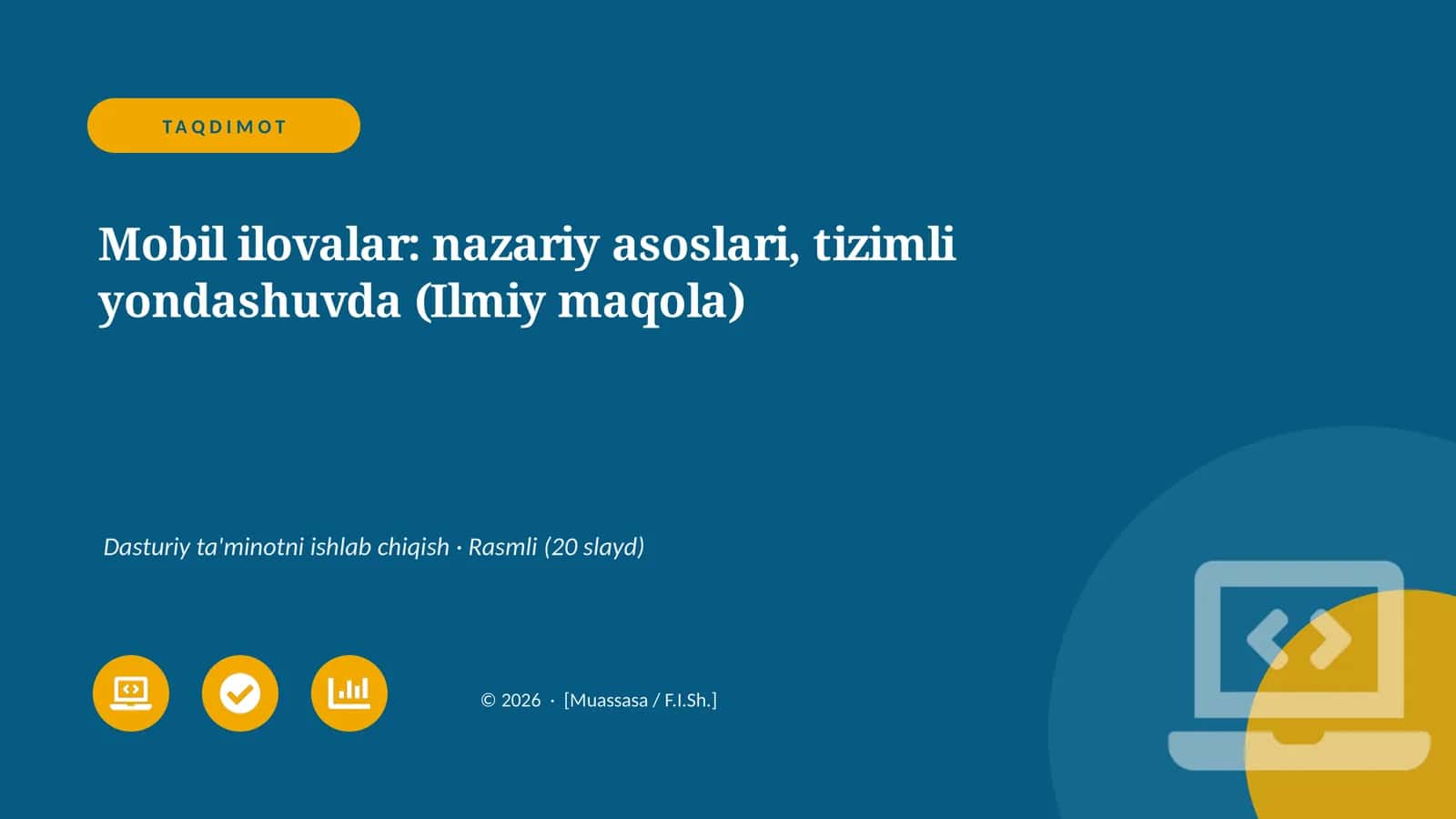 Mobil ilovalar: nazariy asoslari, tizimli yondashuvda 1
