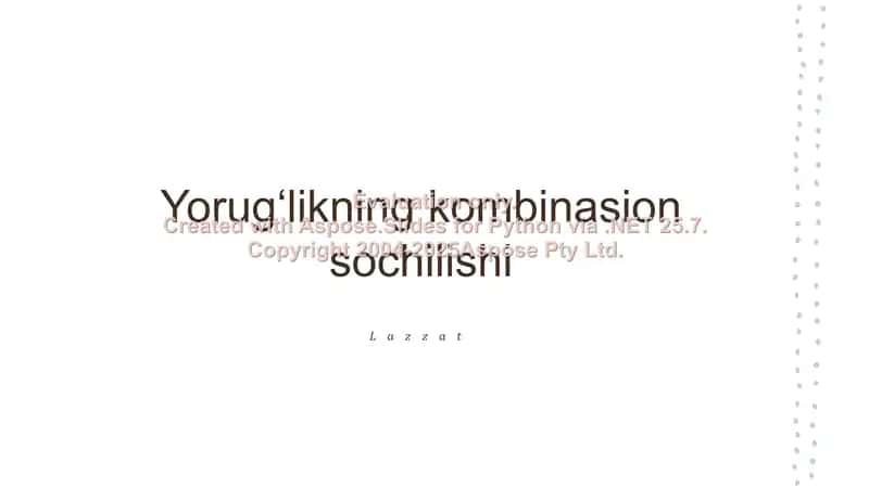 Yorugʻlikning kombinasion sochilishi 1