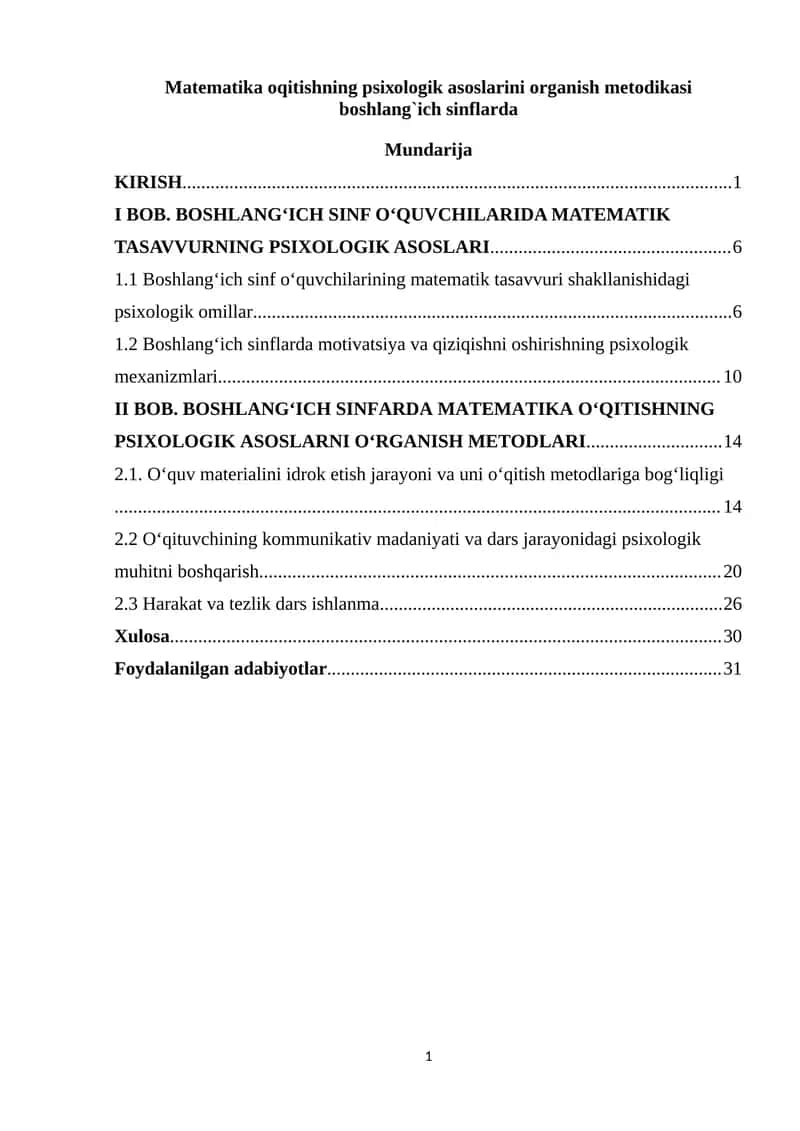 Matematika oqitishning psixologik asoslari 1