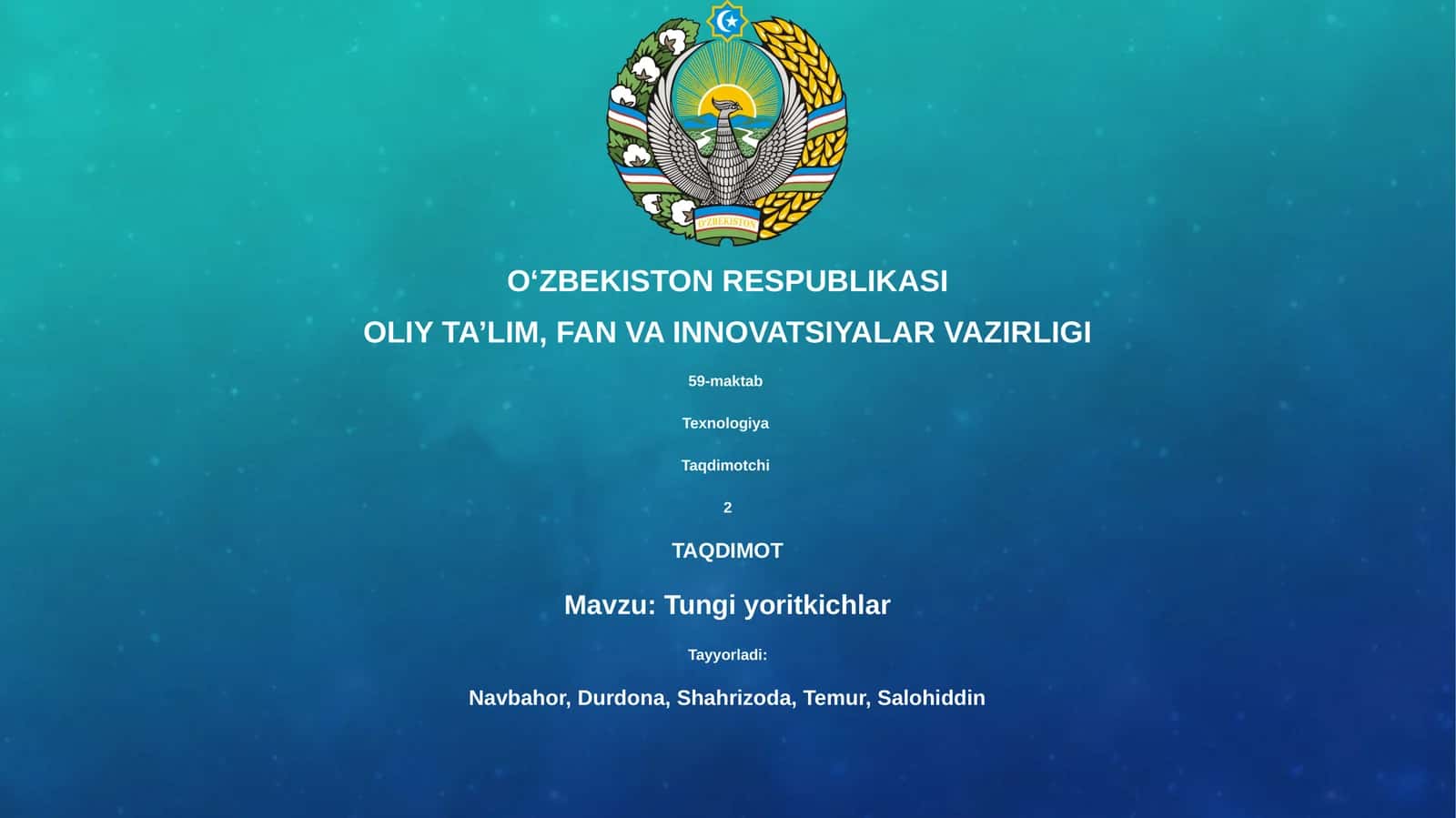 Tungi yoritkichlar 1