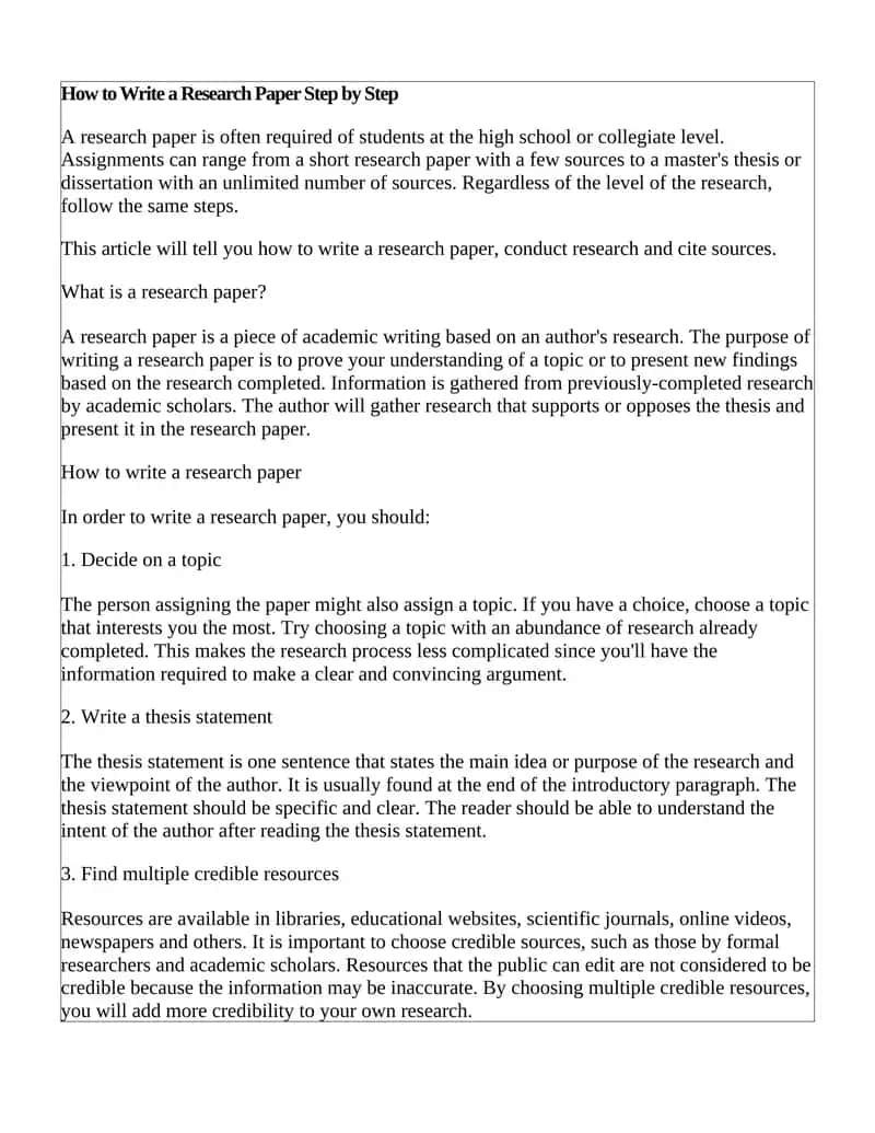 How to Write a Research Paper Step by Step 1