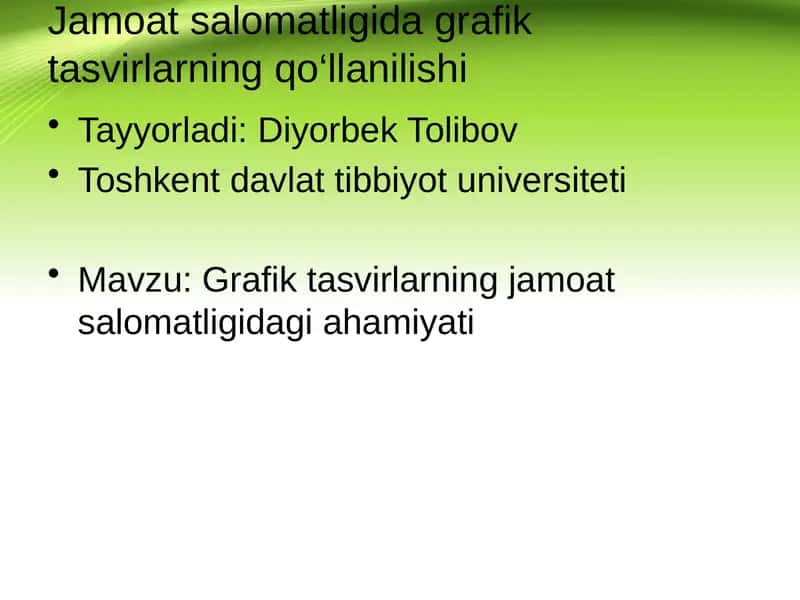 Grafik tasvirlarning jamoat salomatligidagi ahamiyati 1