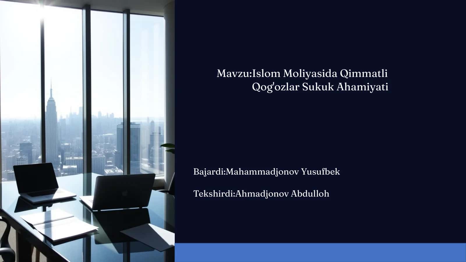 Islom Moliyasida Qimmatli Qog'ozlar Sukuk Ahamiyati 1