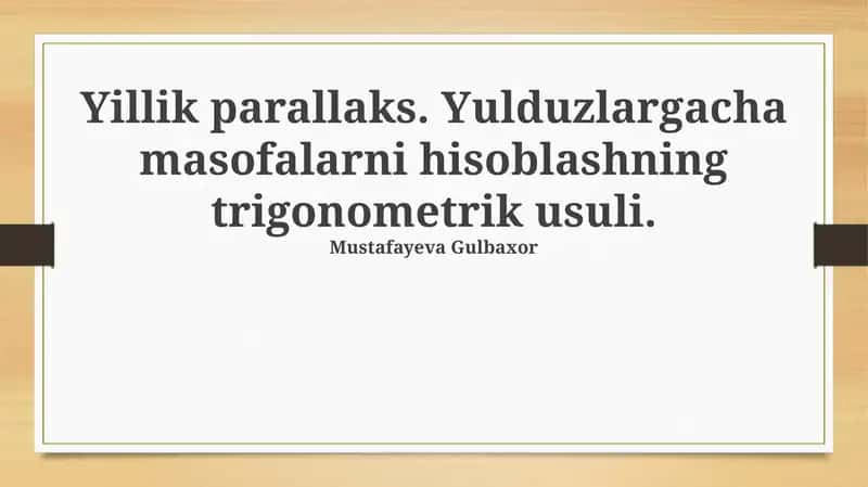 Yillik parallaks 1