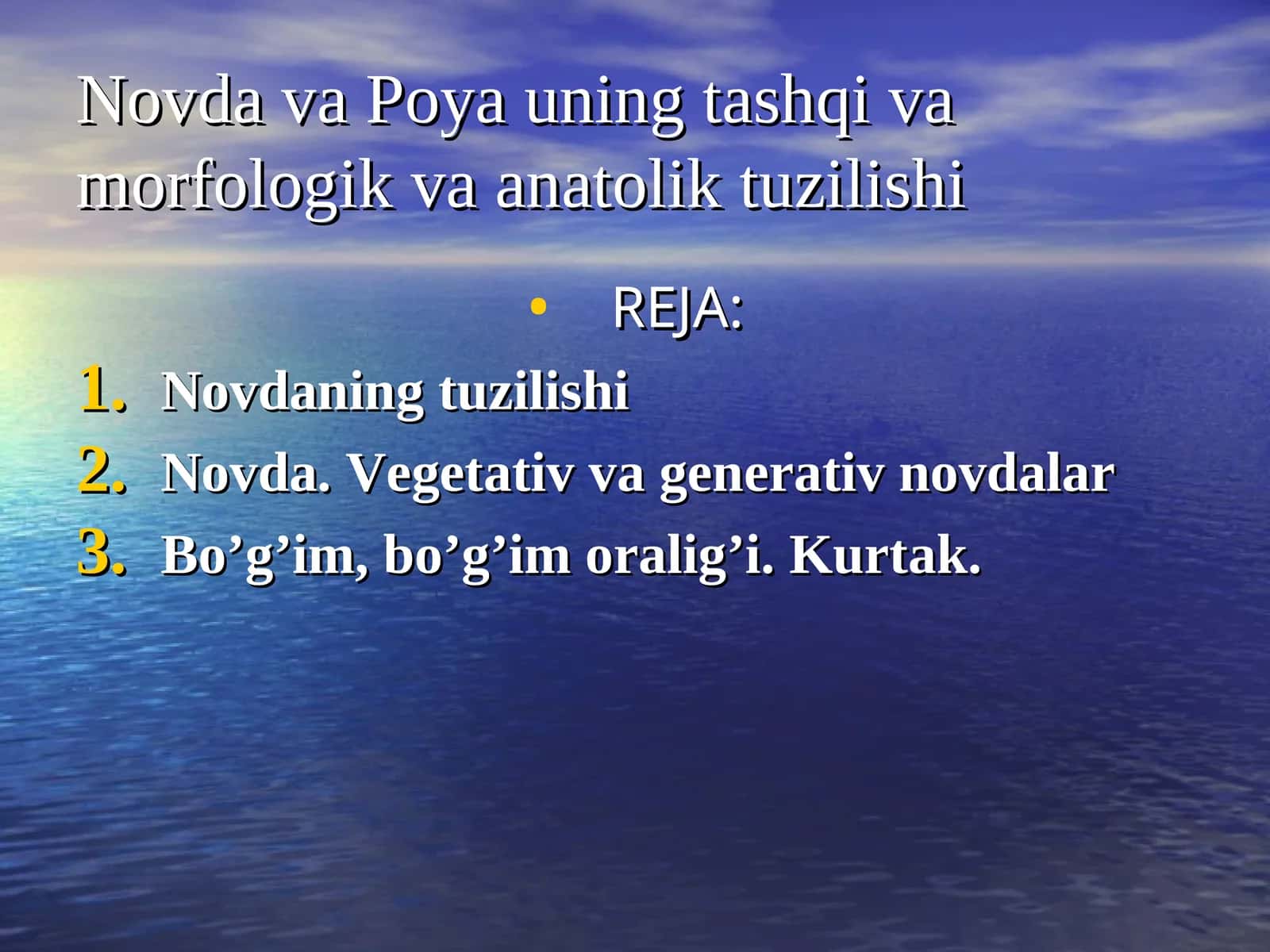 Novda va Poya uning tashqi va morfologik va anatolik tuzilishi 1