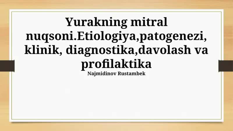 Mitral Qopqoq Kasalligi 1