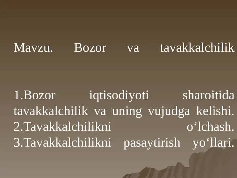 Tavakkalchilik 1