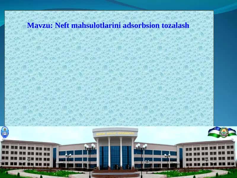 Neft mahsulotlarini adsorbsion tozalash 1