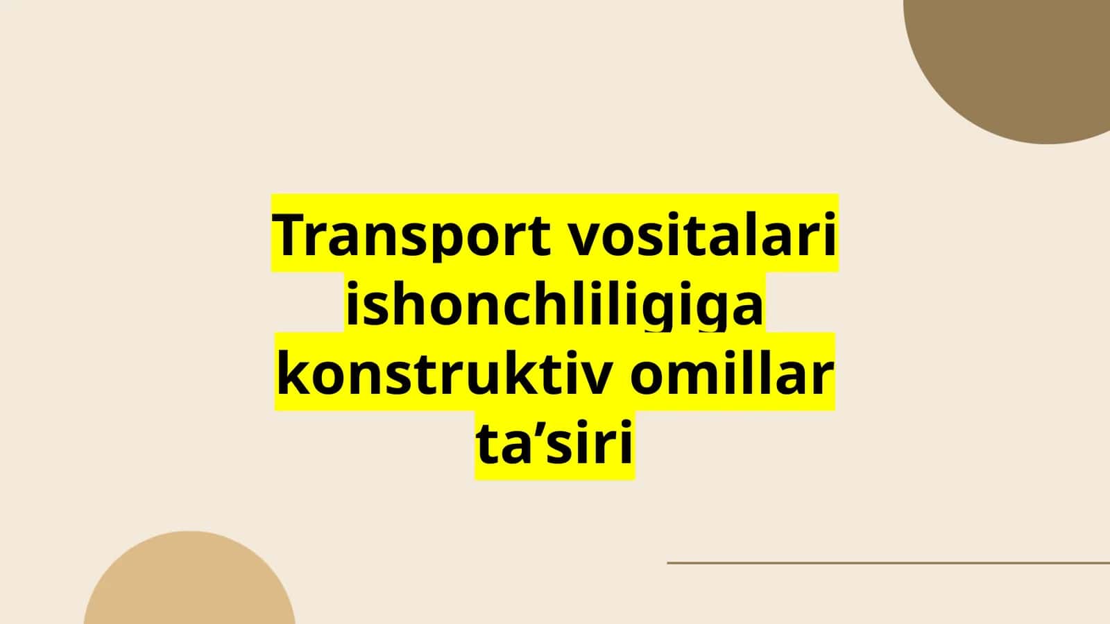 Karoseriya va ramka konstruksiyasining ishonchlilikka ta’siri 1