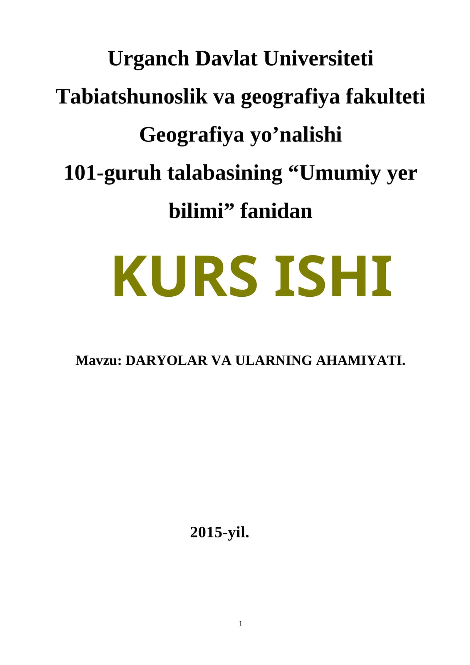 DARYOLAR VA ULARNING AHAMIYATI 1