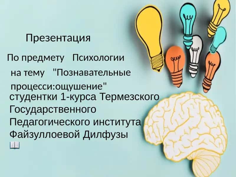 Познавательные процесси:ощущение 1