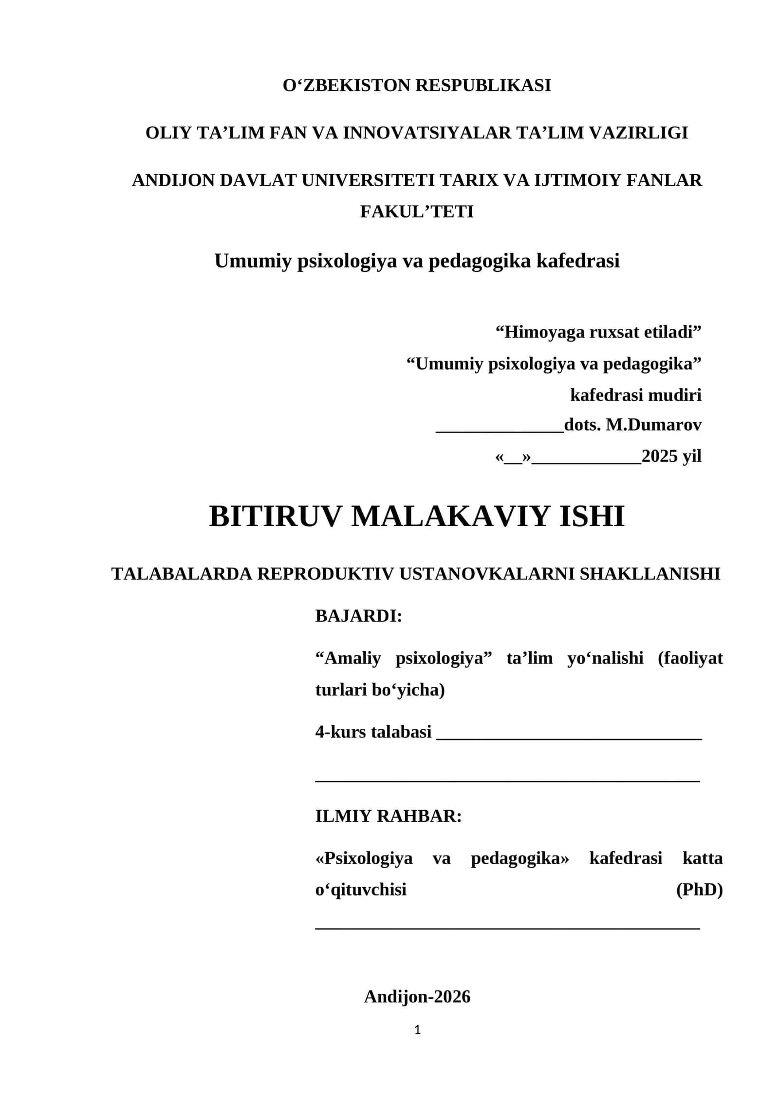 TALABALARDA REPRODUKTIV USTANOVKALARNI SHAKLLANISHI 1