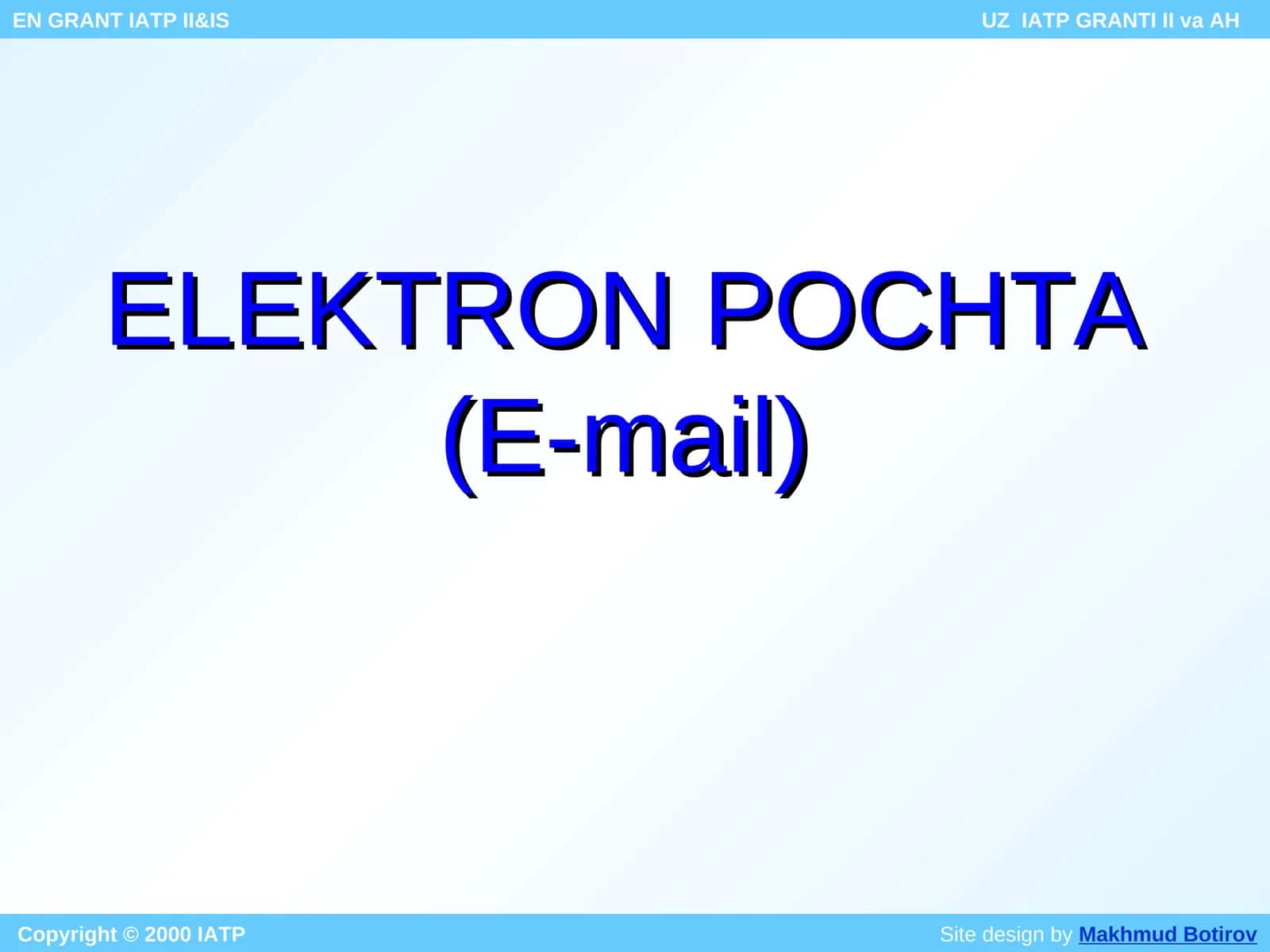 Elektron pochta (E-mail) 1