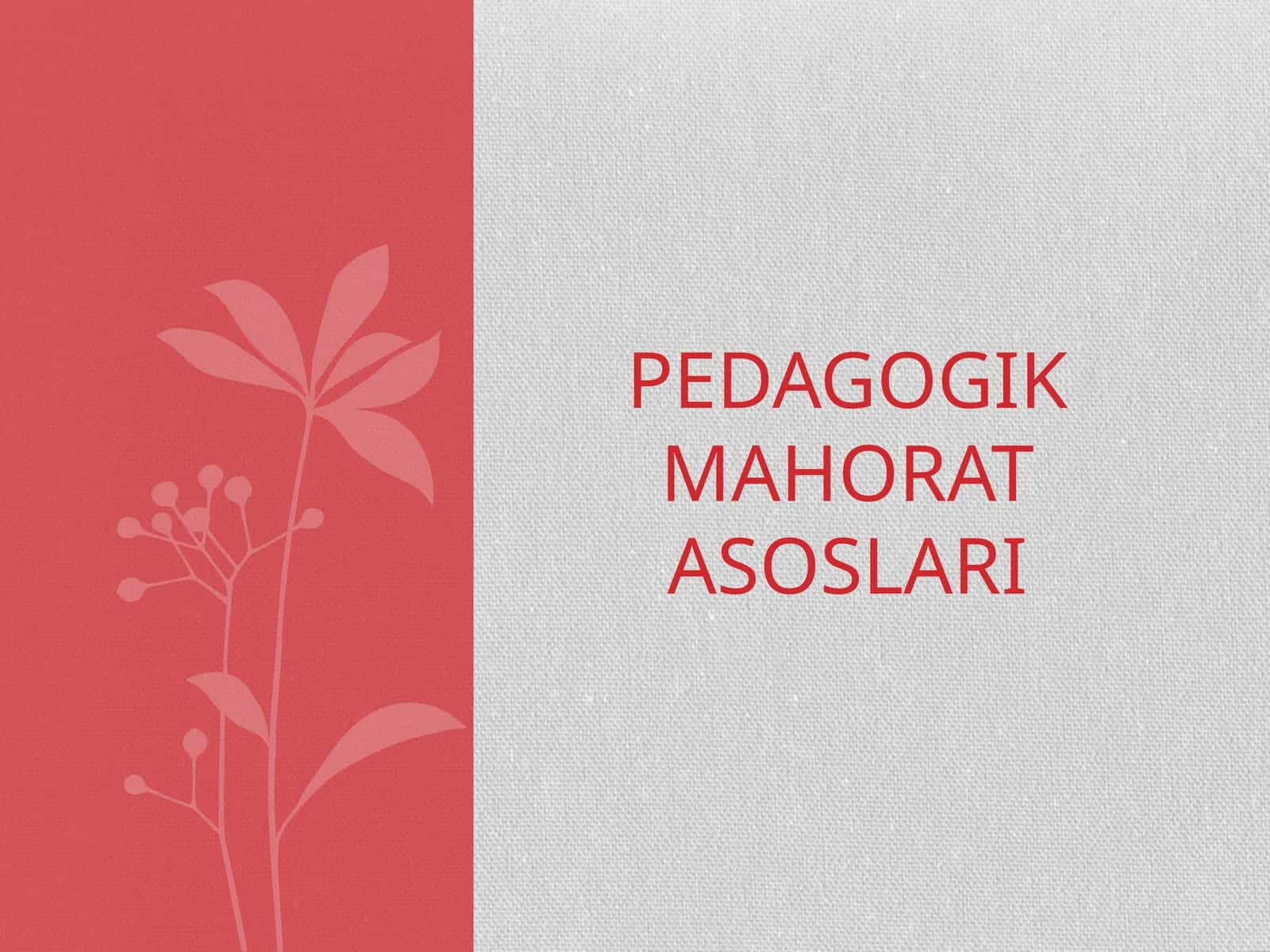 Pedagogik mahorat asoslari 1