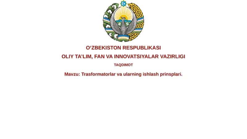Trasformatorlar va ularning ishlash prinsiplari 1