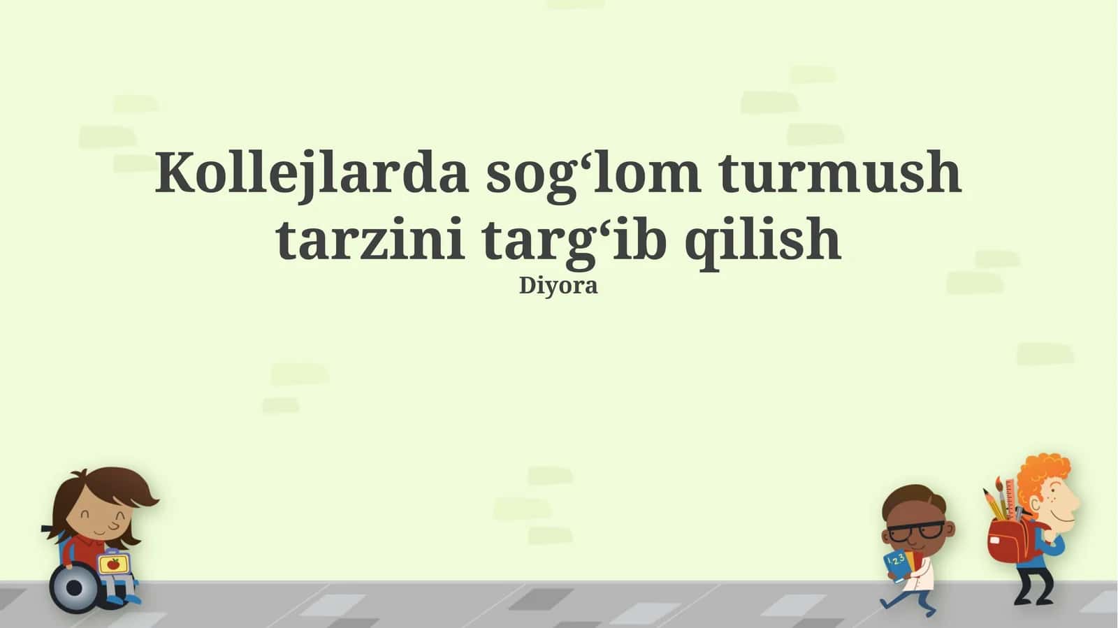 Kollejlarda sogʻlom turmush tarzini targʻib qilish 1