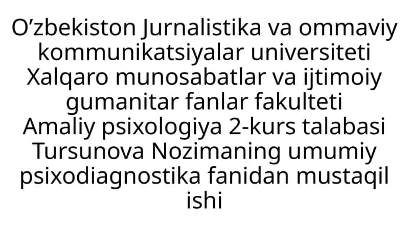 nevrozni aniqlash metodikalari 1
