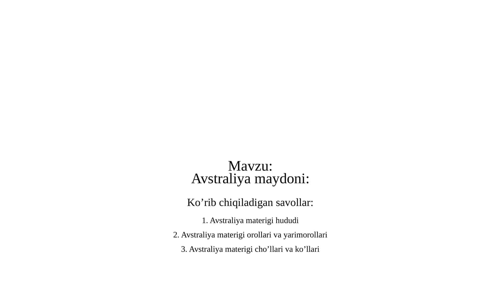 Avstraliya maydoni 1
