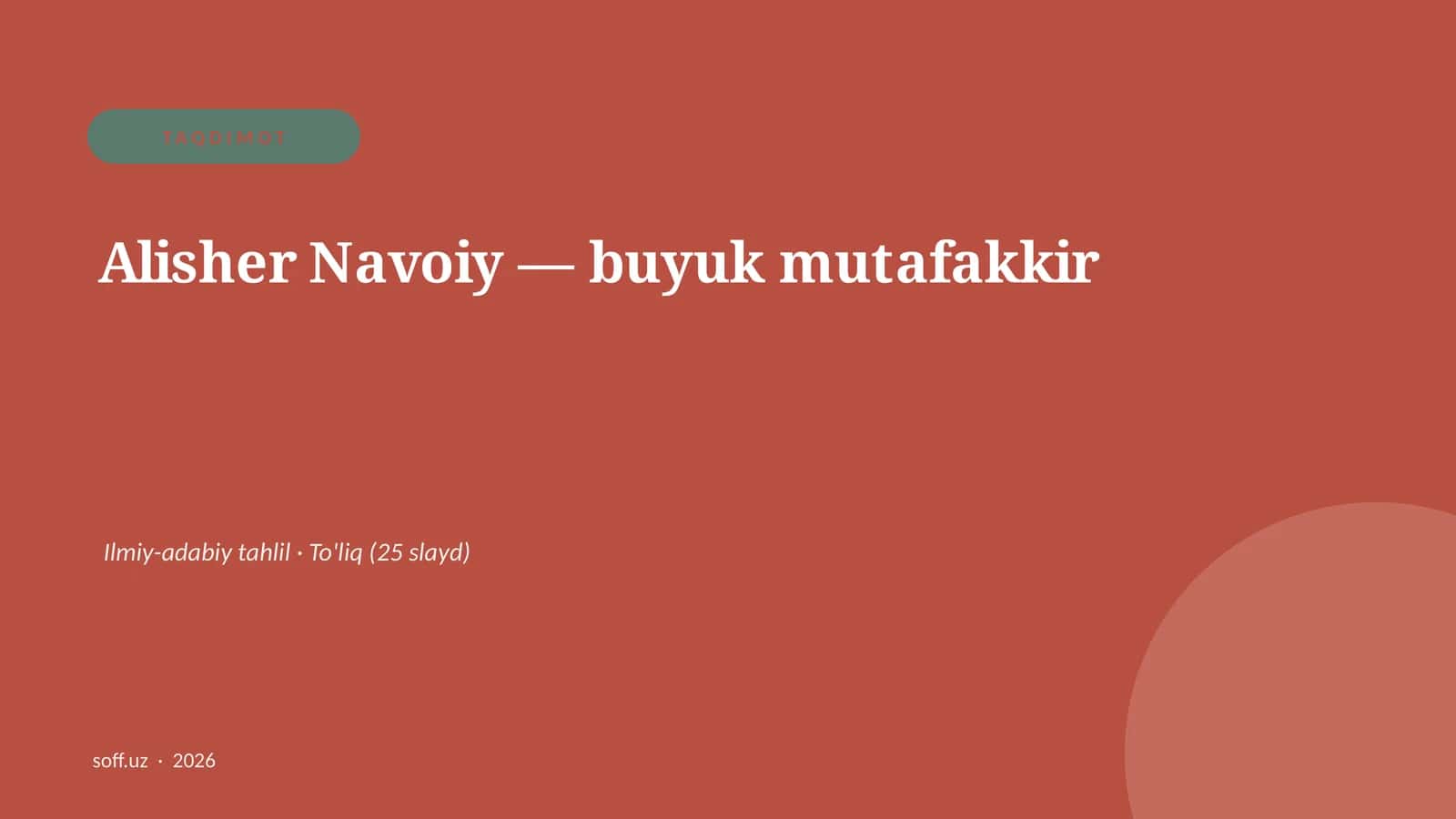 Alisher Navoiy — buyuk mutafakkir 1