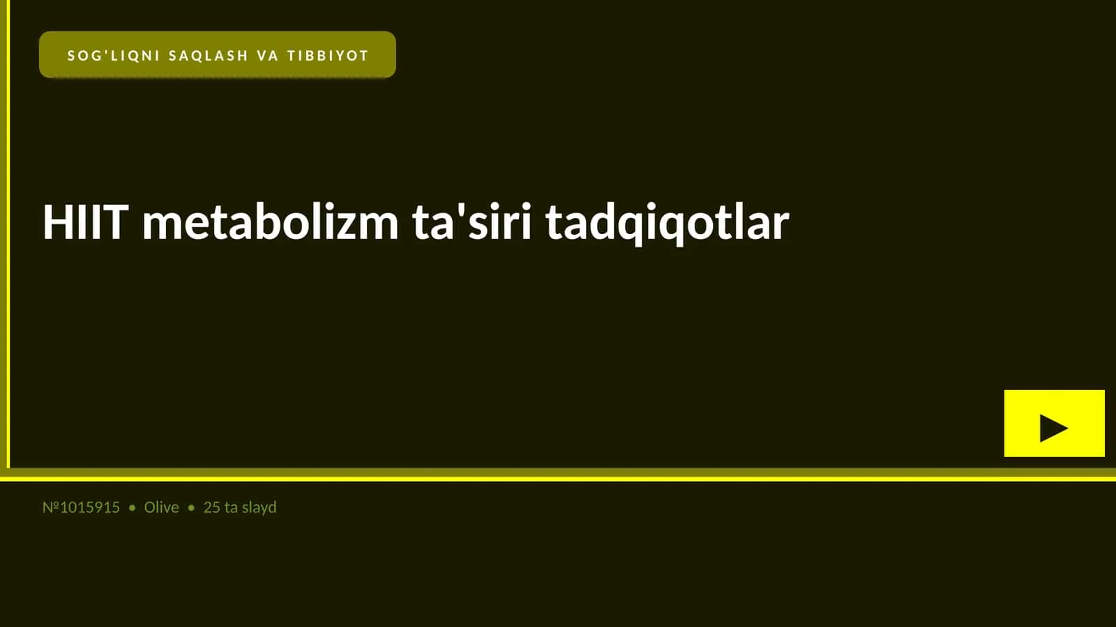 HIIT metabolizm ta'siri tadqiqotlar 1