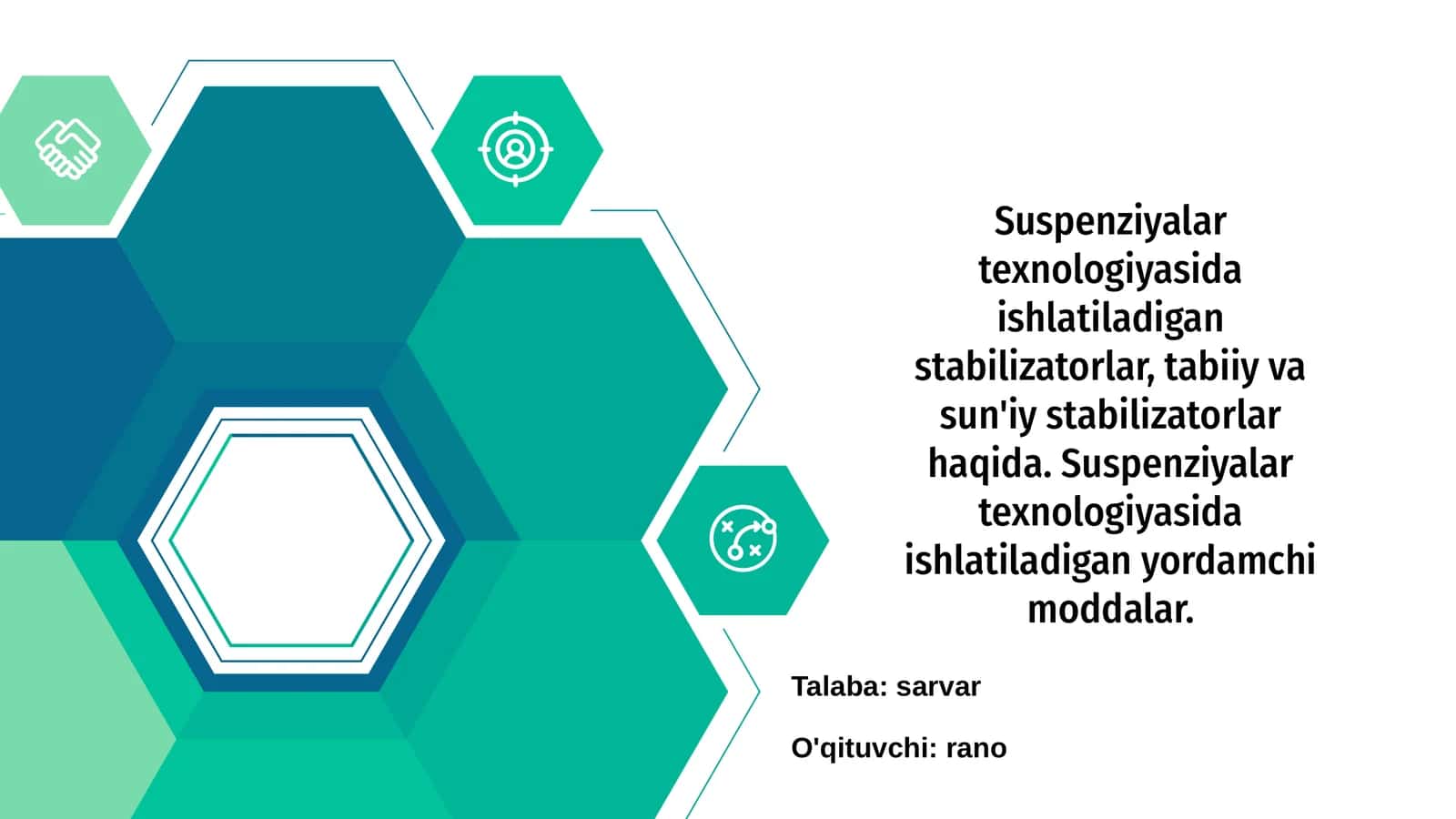 Suspenziyalar texnologiyasida ishlatiladigan stabilizatorlar 1