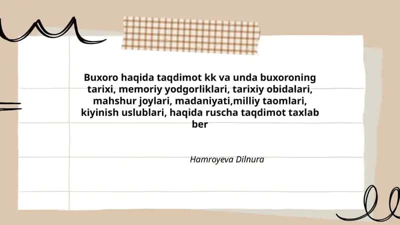Buxoro haqida taqdimot 1