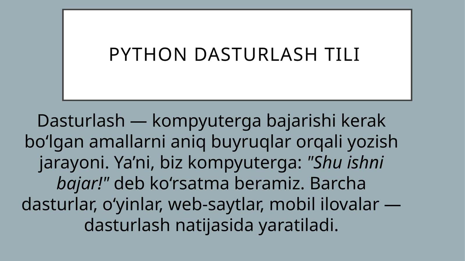 Python Dasturlash Tili 1