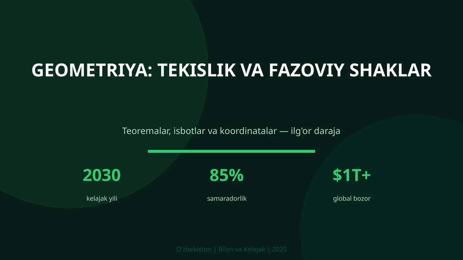 GEOMETRIYA: TEKISLIK VA FAZOVIY SHAKLAR 1